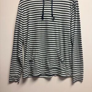 Old Navy Navy and White Striped Crewneck Sweater